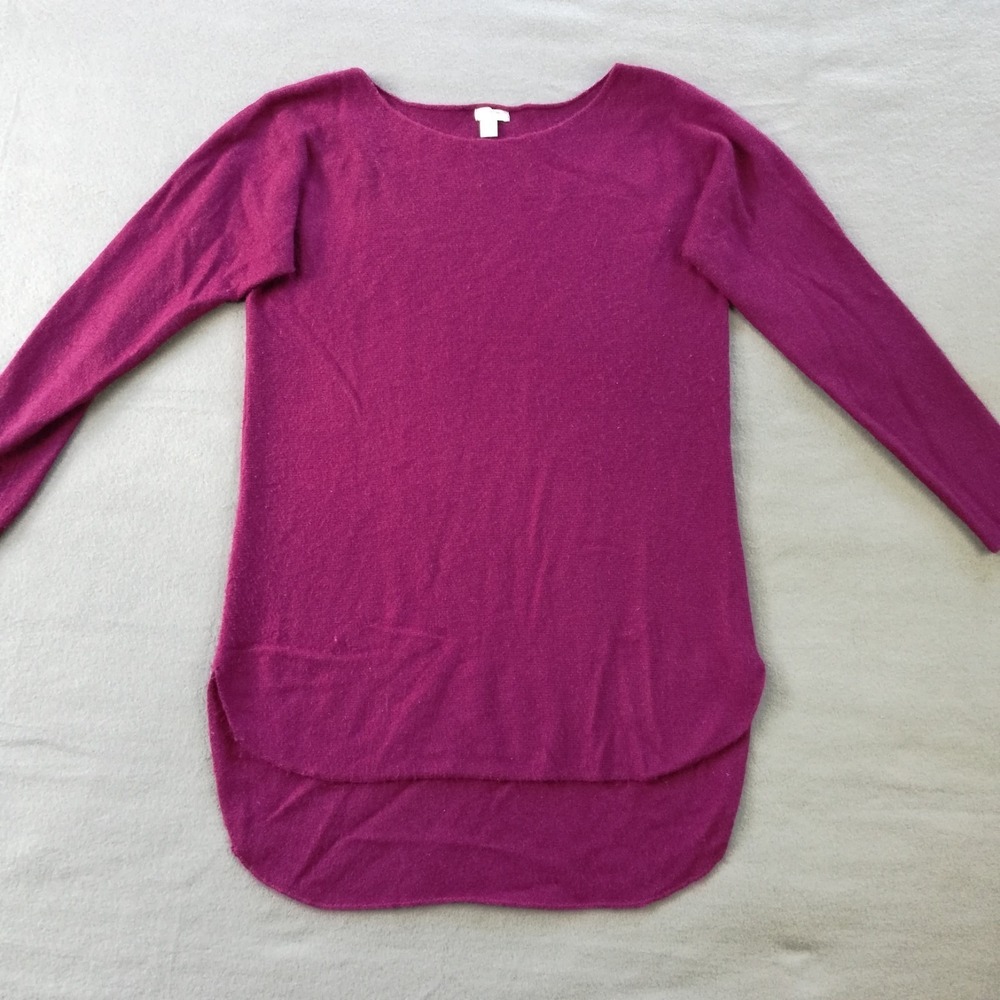 Halogen Sweater Womens Pure Cashmere Magenta‎ Pullover Tunic Soft S